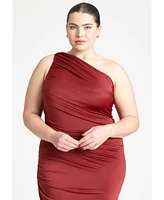 Eloquii Plus Ruched One Shoulder Dress