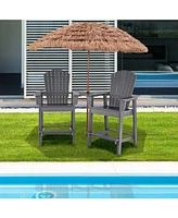 Vebreda 2 Pieces Hdpe Tall Adirondack Chair with Middle Connecting Tray