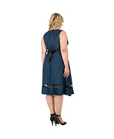 Standards & Practices Plus Sleeveless A-Line Tencel Denim Dress