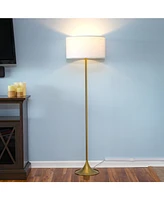 Brightech Quinn 60" Led Floor Lamp with Fabric Drum Shade