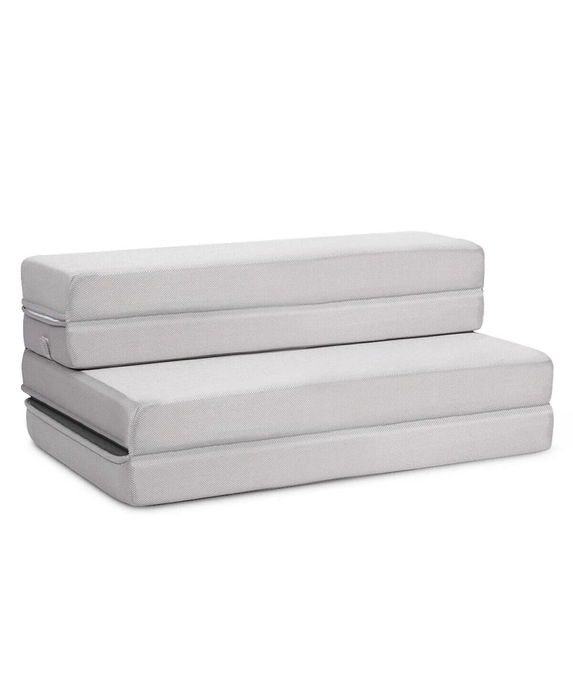 Slickblue 4 Inch Folding Sofa Bed Foam Mattress with Handles