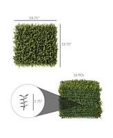 12 Boxwood Uv-Protected Panels, Green, Indoor/Outdoor