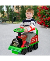 Costway 6V Electric Kids Ride On Train Motorized Toy w/ Track & 6 Wheels