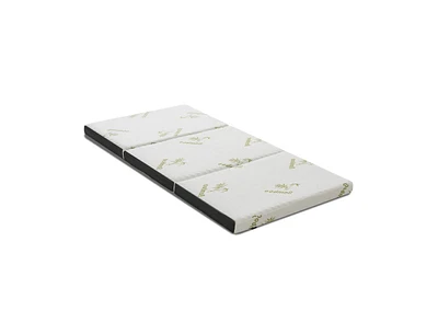 Slickblue Queen 3 Inch Tri-fold Memory Foam Floor Mattress Topper Portable with Carrying Bag