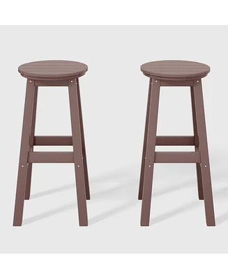 WestinTrends 29" Hdpe Outdoor Patio Round Bar Stool Set of