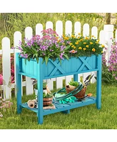 Slickblue Hips Raised Garden Bed Poly Wood Elevated Planter Box