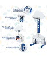 3-in-1 Kids Basketball Hoop Set with Balls With Adjustable Height