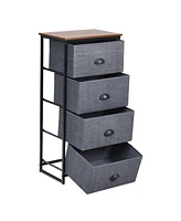 Inolait Chest Storage Tower Side Table Display Storage with 4 Drawers