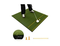 Slickblue Artificial Turf Mat for Indoor and Outdoor Golf Practice Includes 2 Rubber Tees and 2 Alignment Sticks