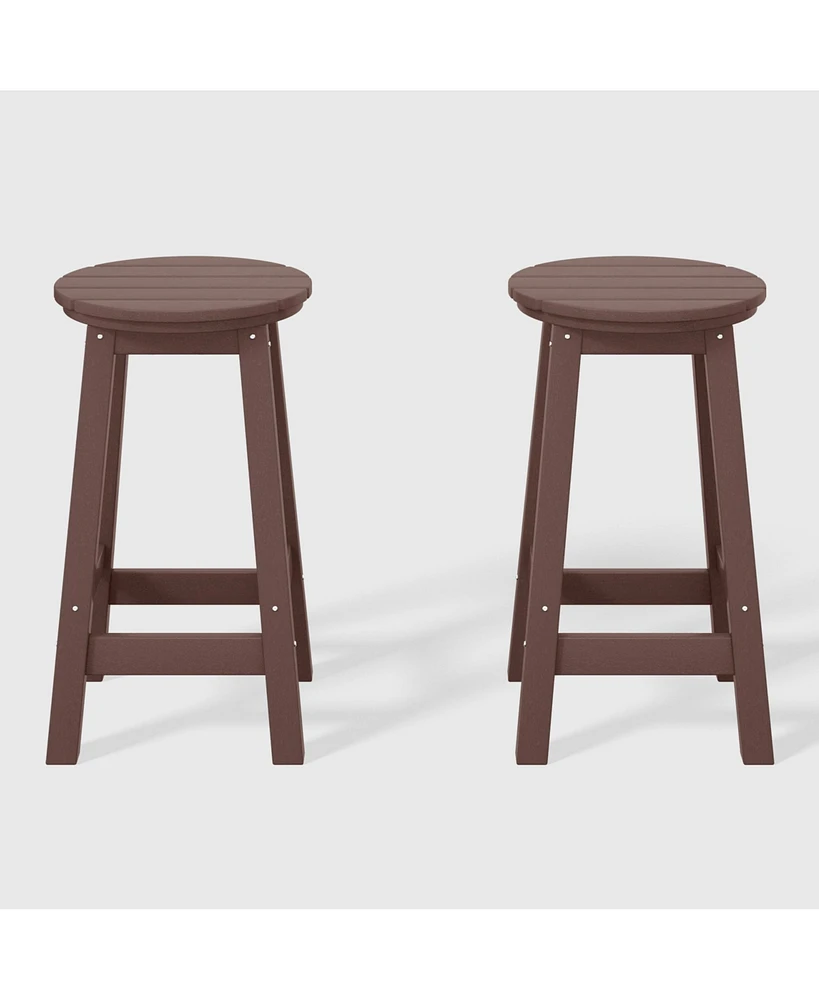 WestinTrends 24" Hdpe Outdoor Patio Round Counter Height Stool Set of