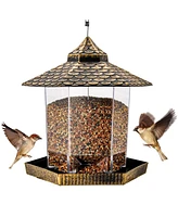 Twinkle Star Gazebo Bird Feeder for Outdoor & Garden, Antique Finish