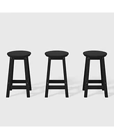 WestinTrends 24" Hdpe Outdoor Patio Round Counter Height Stool Set of 3