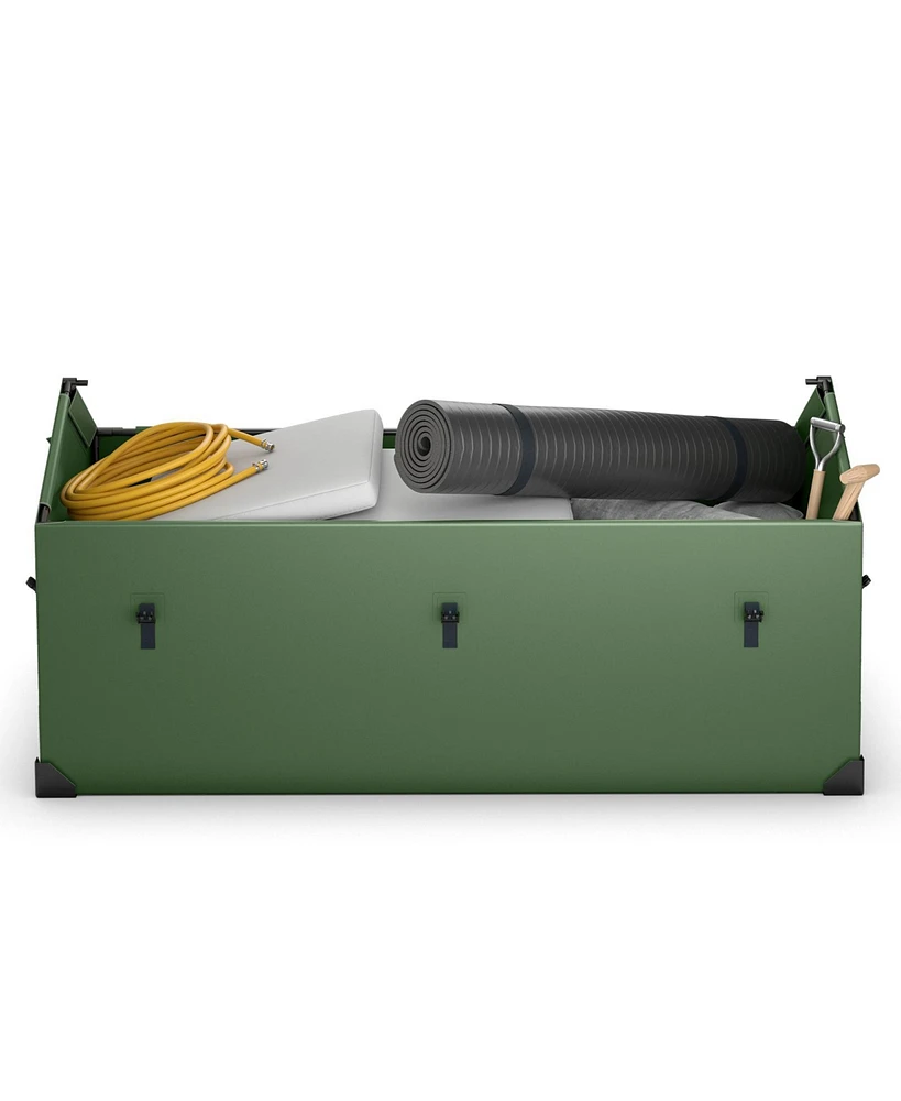 Slickblue Waterproof Outdoor Storage Box with Ventilated Window Adjustable Snap-Green