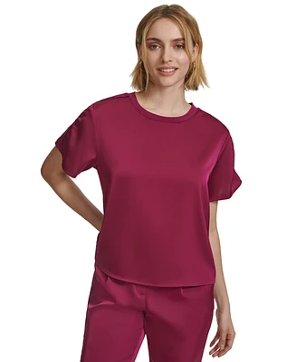 Calvin Klein Women's Short-Sleeve Satin Top