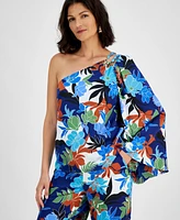 I.n.c. International Concepts Women's Floral-Print One-Shoulder Top, Created for Macy's