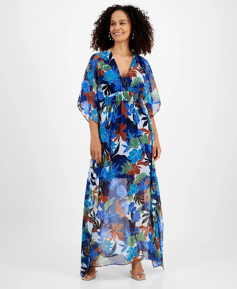 I.n.c. International Concepts Women's Floral-Print Kaftan Dress, Created for Macy's