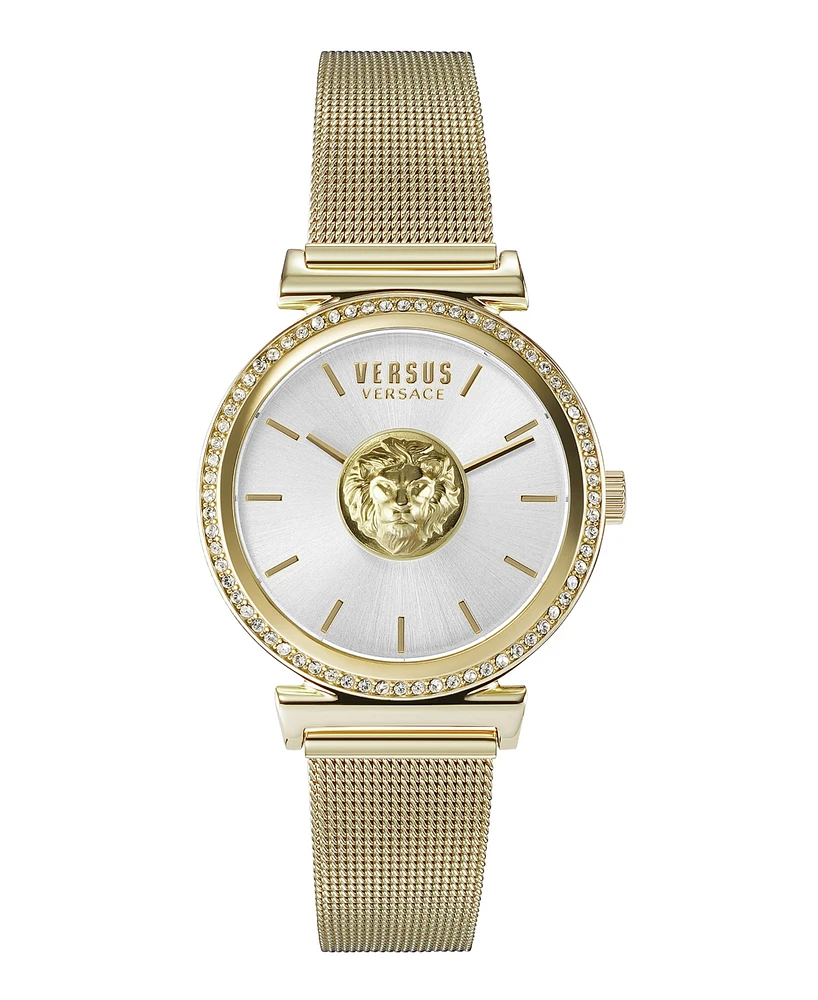 Versus Versace Women's Brick Lane Mesh Ip Yellow Gold Stainless Steel Watch 34MM