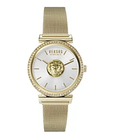 Versus Versace Women's Brick Lane Mesh Ip Yellow Gold Stainless Steel Watch 34MM