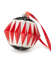 Holiday Lane Royal Holiday Red Diamond Pattern Ball Ornament, Created for Macy's