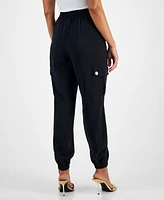 I.n.c. International Concepts Women's Solid Pull-On Cargo Jogger Pants, Created for Macy's