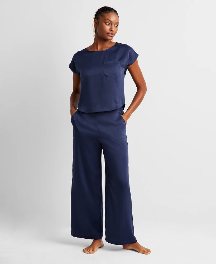 State of Day Women's 2-Pc. Crepe de Chine Short-Sleeve Pajama Set, Created for Macy's