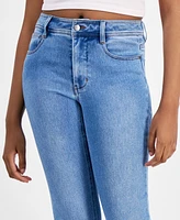 Dollhouse Juniors' Mid-Rise Straight-Leg Jeans