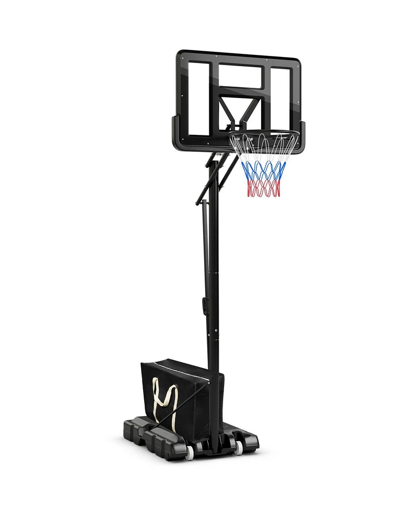 Slickblue Portable Basketball Hoop with 4.6 to 10 Feet 10-Level Height Adjustable