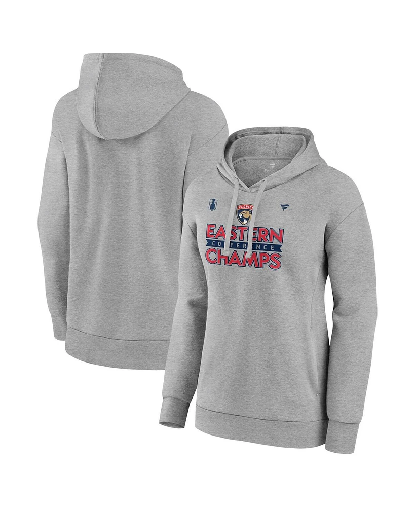 Fanatics Women's Steel Florida Panthers 2024 Eastern Conference Champions Locker Room Pullover Hoodie