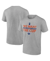 Fanatics Men's Steel Edmonton Oilers 2024 Western Conference Champions We Want the Cup T-Shirt