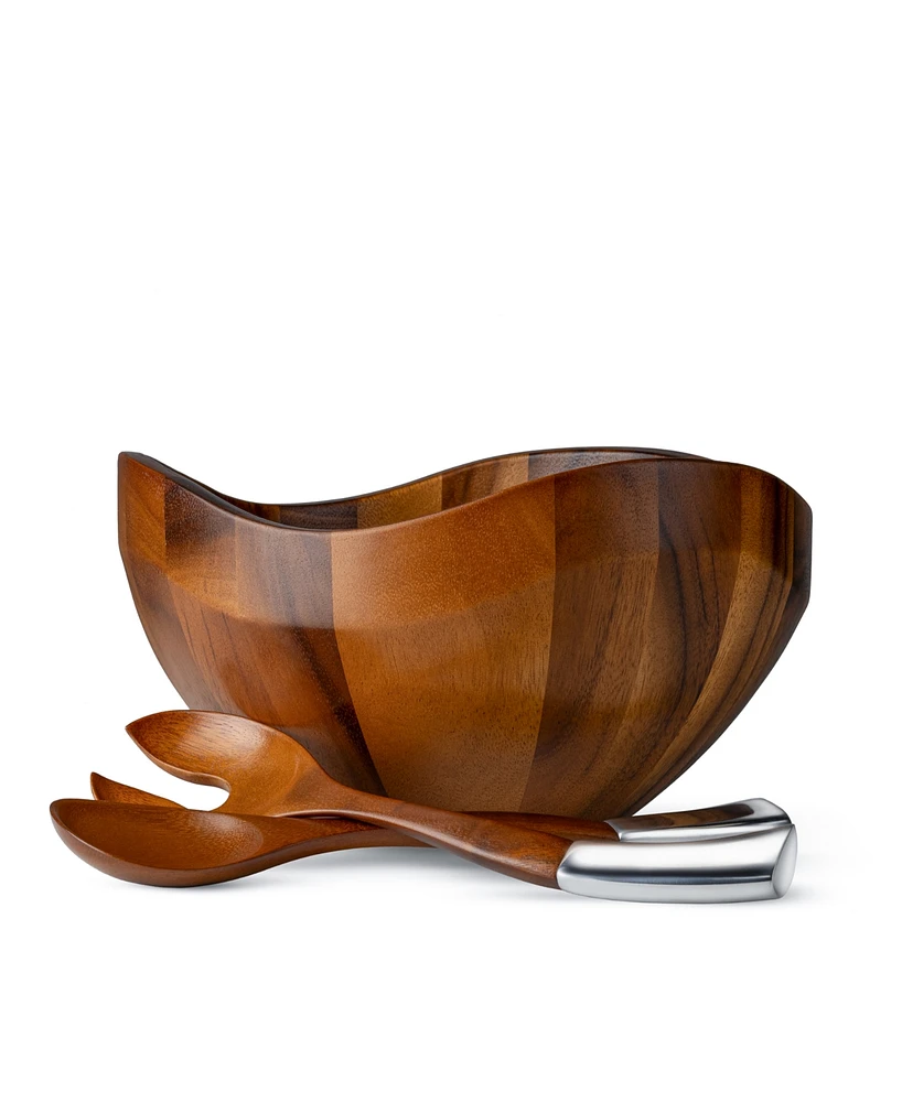 Nambe Billow Salad Bowl w/Servers