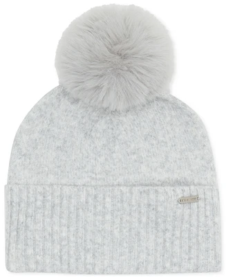 Steve Madden Women's Marled Knit Pom Beanie