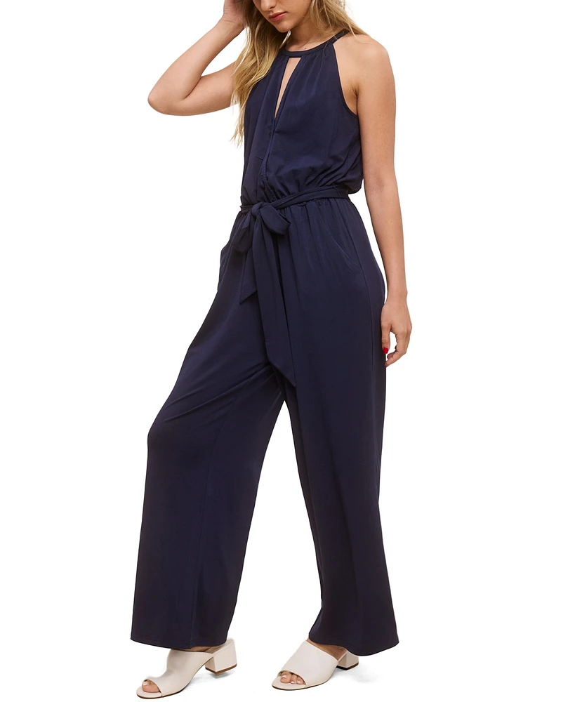 John Paul Richard Women's Solid Matte Jersey Jumpsuit
