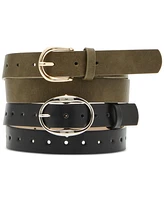 Steve Madden Women's 2-Pc. Faux-Leather Belt Set