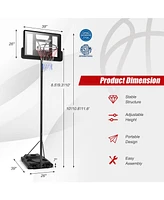 Slickblue Height Adjustable Portable Shatterproof Backboard Basketball Hoop with 2 Nets