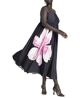 Eloquii Plus Printed Flower Maxi Dress