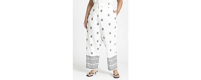 Eloquii Plus Embroidered Ankle Pant