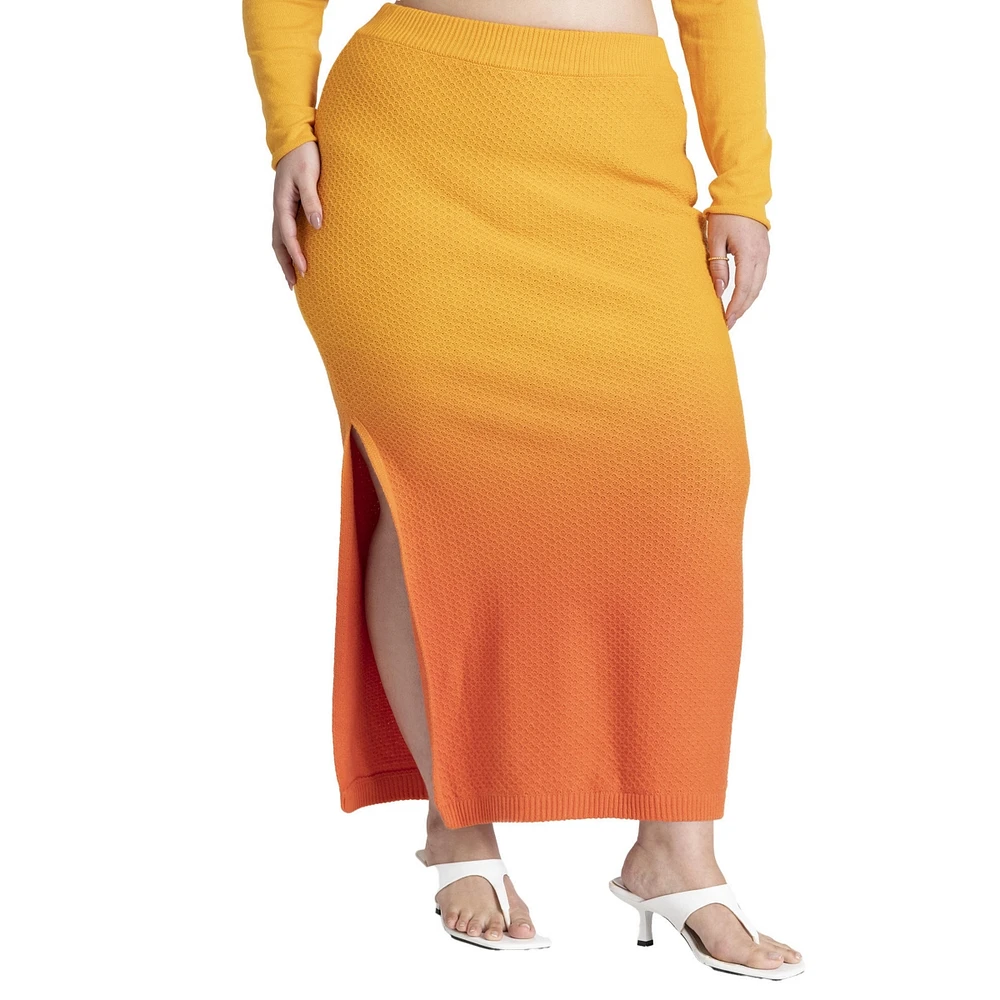 Eloquii Plus Size Ombre Knitted Maxi Skirt