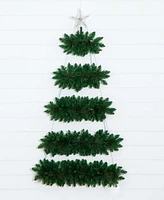 Nearly Natural 5ft. Artificial Wall Hanging Christmas Tree with 50 Warm White Led Lights