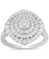 Diamond Concentric Circle Statement Ring (1 ct. t.w.) in 10k White Gold