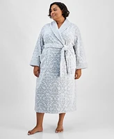 Charter Club Plus Long Embossed Plush Robe, Created for Macy's