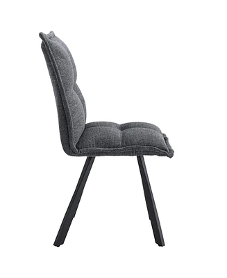 Simplie Fun 2 High Back Grey Upholstered Dining Chairs