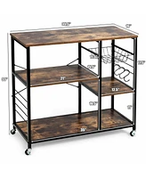 Sugift Rolling Industrial Kitchen Baker's Storage Shelf