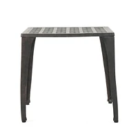 Elegant Cast Aluminum Patio Side Table with Grillwork Top