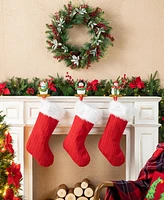 Glitzhome Resin Joy Stocking Holders, Set of 3