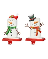 Glitzhome Christmas Snowman Stocking Holders, Set of 2