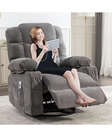 Ultimate Massage Recliner 8 Adjustable Points, Heating, Rocking, Cozy Fabric