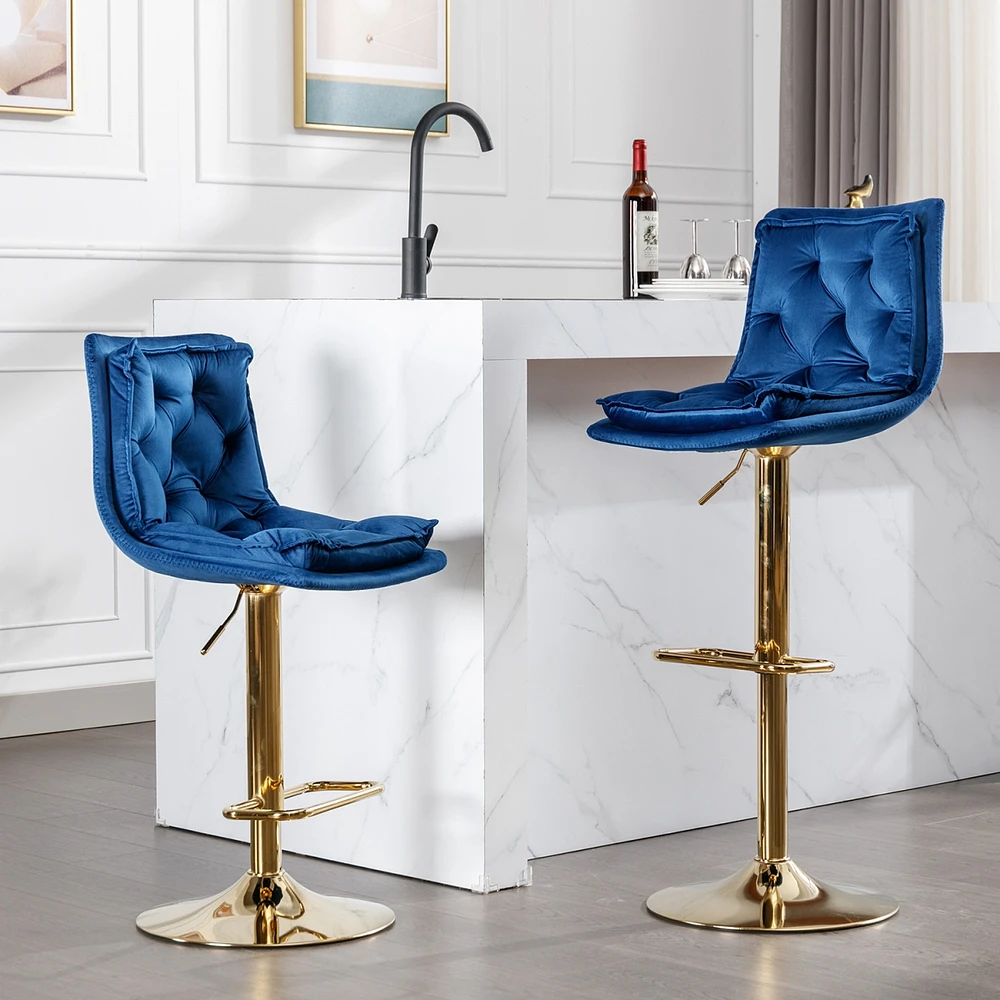 Simplie Fun Chrome Swivel Bar Stools Set