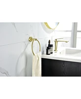 Streamdale Furniture 6-Pieces Brushed Gold Bathroom Hardware Set Sus304 Stainless Steel Round Wall Mounted Include