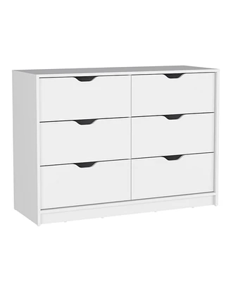 Simplie Fun Basilea 4 Drawers Dresser, 2 Cabinets - White