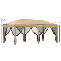 Spacious 10'x20' Gazebo with Uv Protection and Mesh Netting
